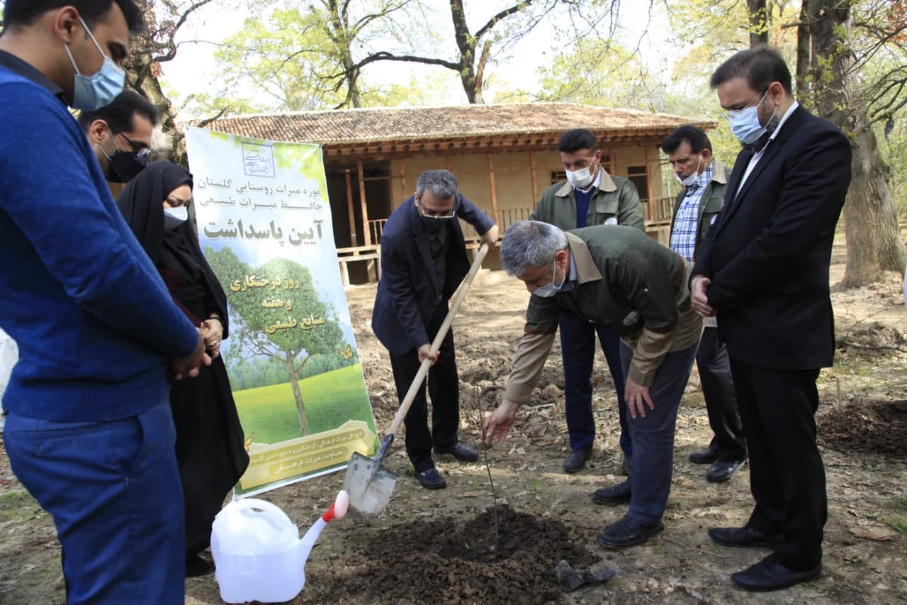 کاشت 200 اصله نهال در محل اجرای پروژه موزه میراث روستایی گلستان